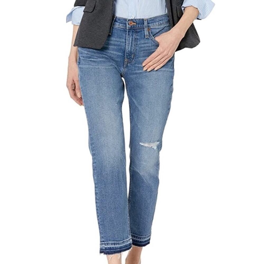 J Crew Mercantile Raw Hem Boyfriend Cropped Jeans